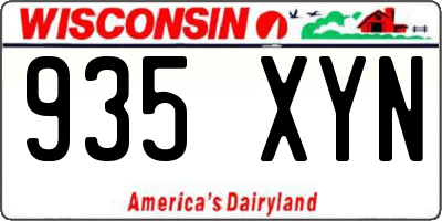 WI license plate 935XYN