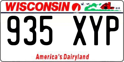 WI license plate 935XYP