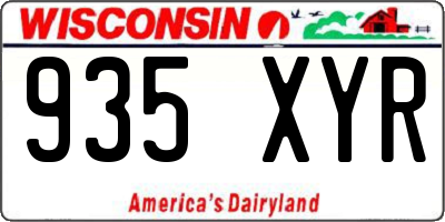 WI license plate 935XYR