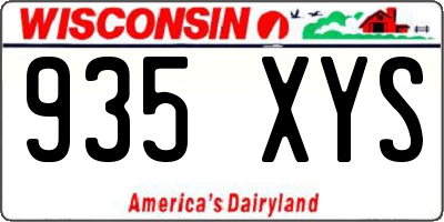 WI license plate 935XYS