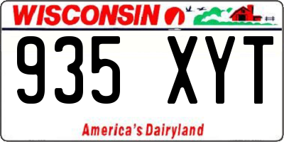 WI license plate 935XYT