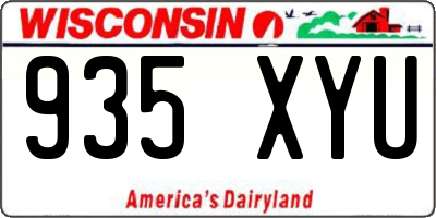 WI license plate 935XYU