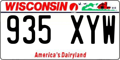 WI license plate 935XYW