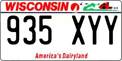 WI license plate 935XYY