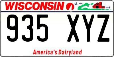 WI license plate 935XYZ