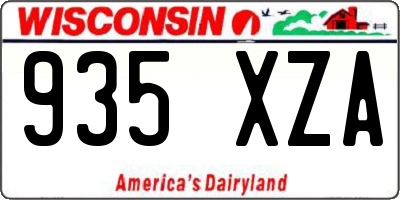 WI license plate 935XZA