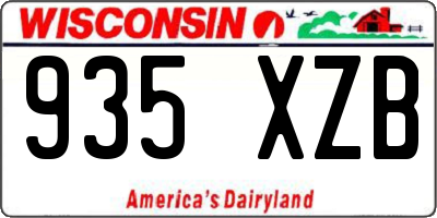 WI license plate 935XZB