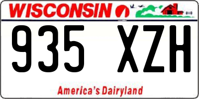 WI license plate 935XZH