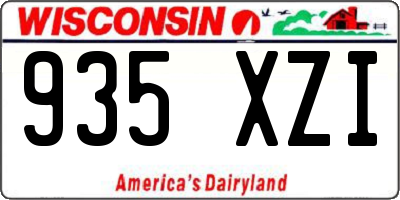 WI license plate 935XZI