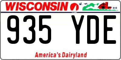 WI license plate 935YDE