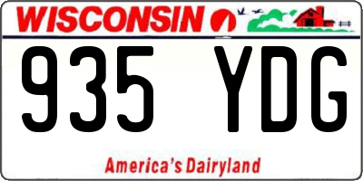 WI license plate 935YDG