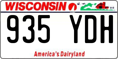 WI license plate 935YDH