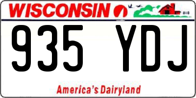 WI license plate 935YDJ