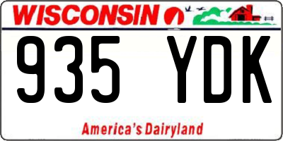 WI license plate 935YDK