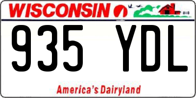 WI license plate 935YDL