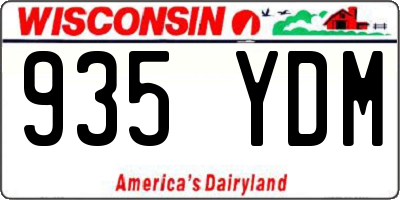 WI license plate 935YDM