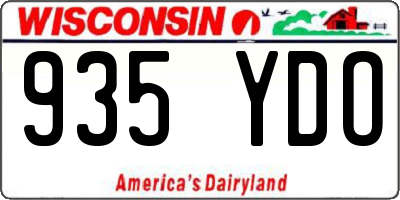 WI license plate 935YDO