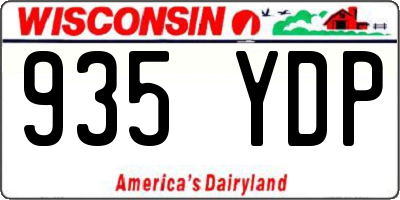 WI license plate 935YDP