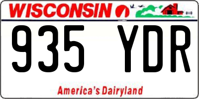 WI license plate 935YDR