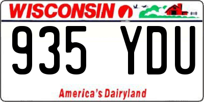 WI license plate 935YDU