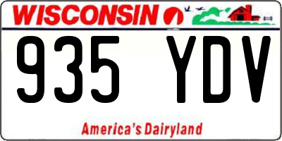 WI license plate 935YDV