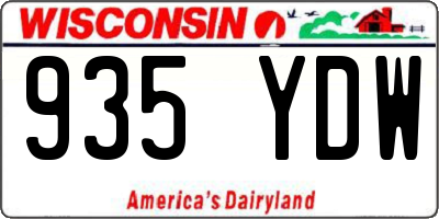 WI license plate 935YDW