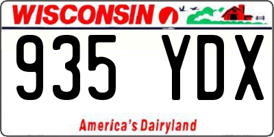 WI license plate 935YDX