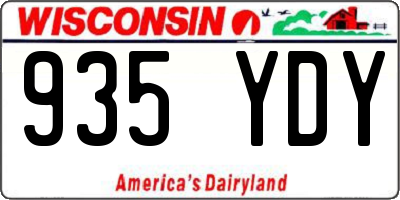 WI license plate 935YDY