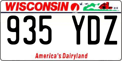 WI license plate 935YDZ