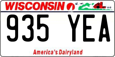 WI license plate 935YEA