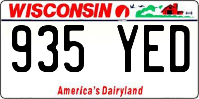 WI license plate 935YED