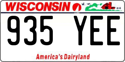 WI license plate 935YEE