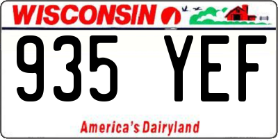 WI license plate 935YEF