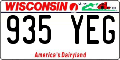 WI license plate 935YEG