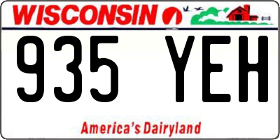 WI license plate 935YEH