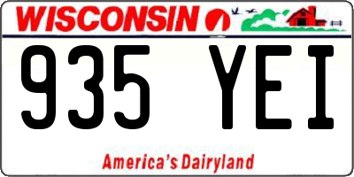 WI license plate 935YEI