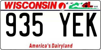 WI license plate 935YEK