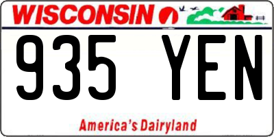 WI license plate 935YEN