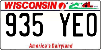WI license plate 935YEO