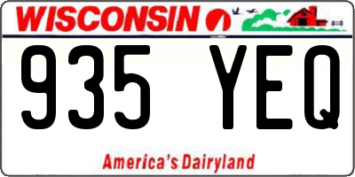 WI license plate 935YEQ