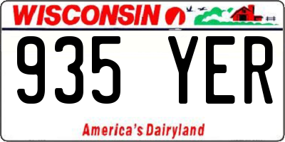 WI license plate 935YER