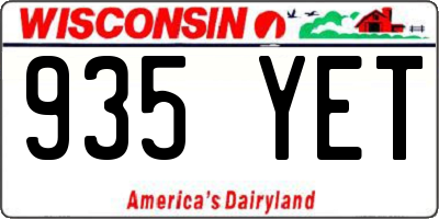 WI license plate 935YET