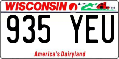WI license plate 935YEU