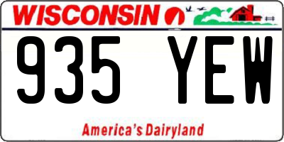 WI license plate 935YEW