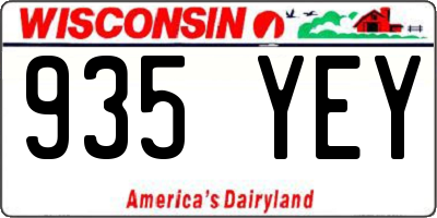 WI license plate 935YEY