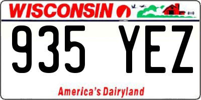 WI license plate 935YEZ