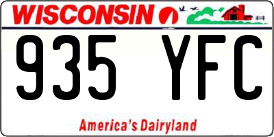 WI license plate 935YFC