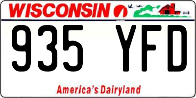 WI license plate 935YFD