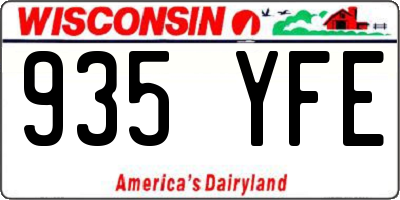 WI license plate 935YFE