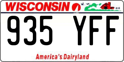 WI license plate 935YFF